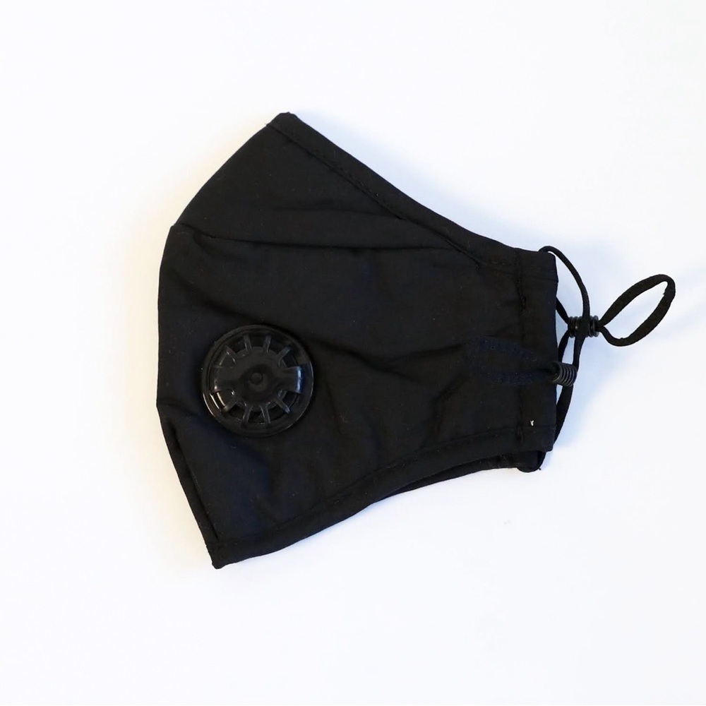 Black facial mask filter cotton fabric virus allergies protection new reusable
